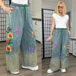 Fly Out hímzett bőszárú farmer A51018-kék