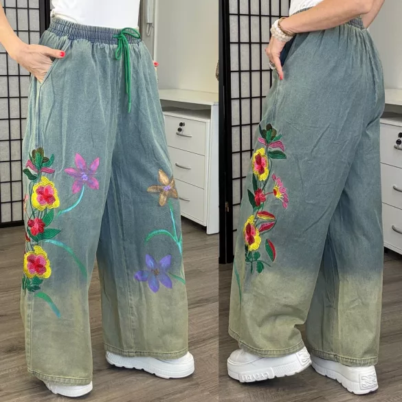 Fly Out hímzett bőszárú farmer A51018-kék