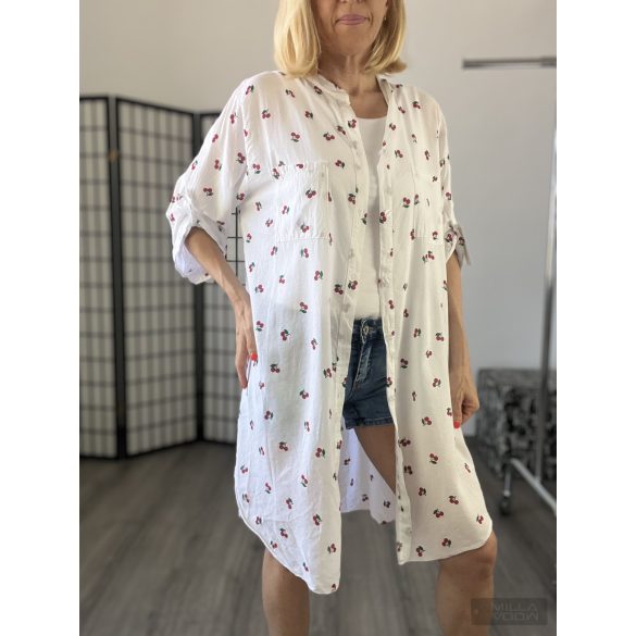 IM cseresznyés pamut ing -fehér