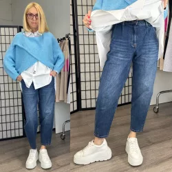 Nina elasztikus ballon farmer SJ1547 - kék