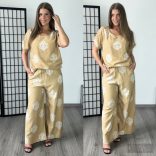 JB  mintás viszkóz szett 3396-barna