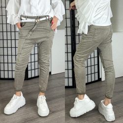   Melly ülepes elasztikus farmer ferde varrással 8201A - taupe