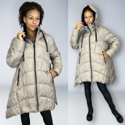   Dublin oldalán hosszított felcipzározható kapucnis kabát 2325-e - taupe