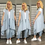 Vintage oversize mellény 2980-világoskék