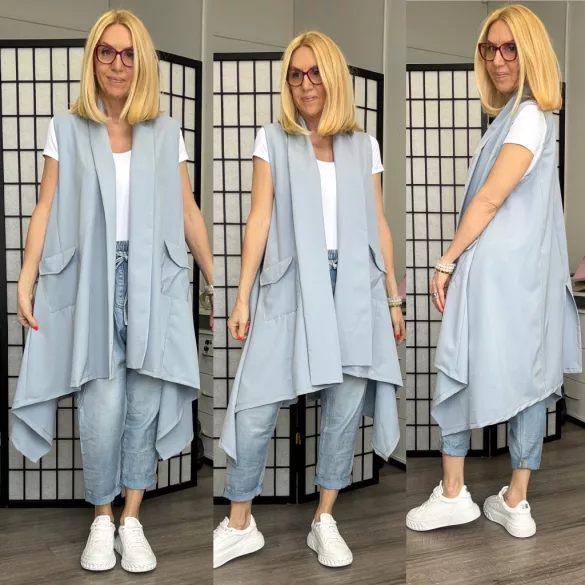 Vintage oversize mellény 2980-világoskék