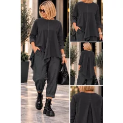 Wendy Trendy aszimmetrikus felső 260076-szürke