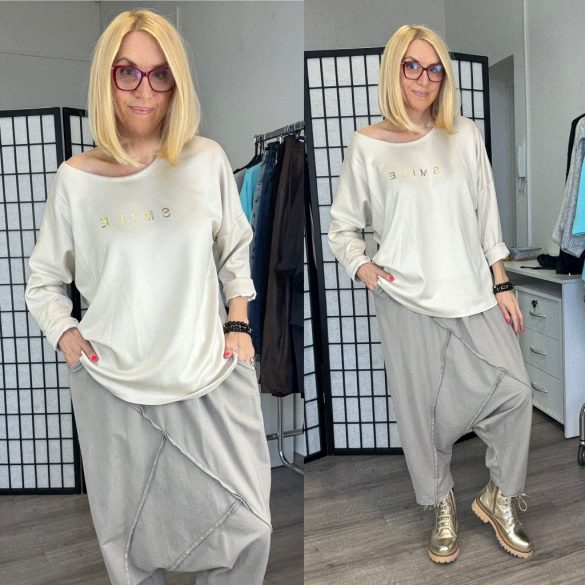 Smile hosszú ujjú viszkóz felső 25527-18 - bézs