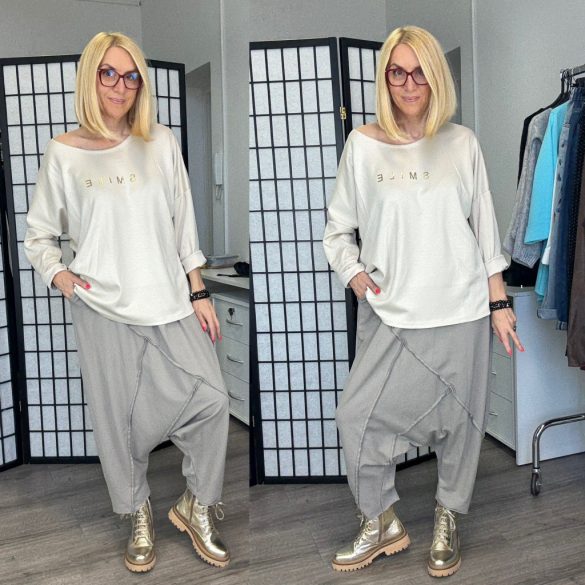 Smile hosszú ujjú viszkóz felső 25527-18 - bézs