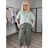 Leandra lyukacsos virágmintás póló 70130 zöld