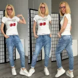 Melly ülepes elasztikus farmer 7251 - farmerkék