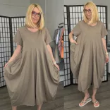 Cinzia oversize pamut overál 26158-taupe