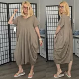 Cinzia oversize pamut overál 26158-taupe