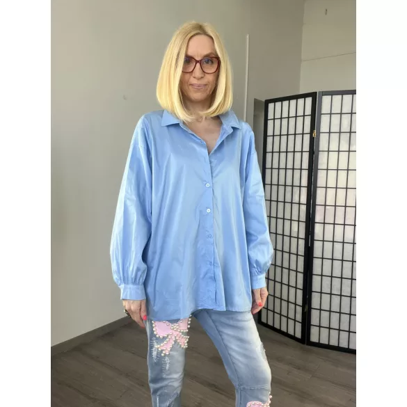 Brigi hátán masnis ing13006-világoskék