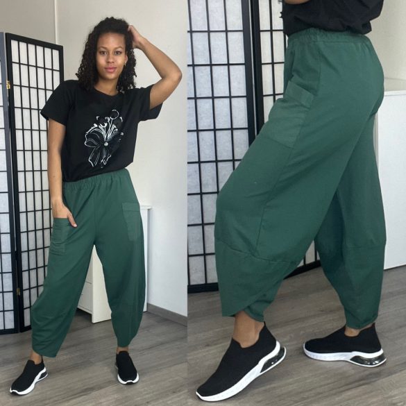 Astra zsebes pamut nadrág-smaragdzöld