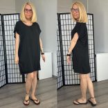 Vibe pamut viszkóz basic tunika 23118 - fekete