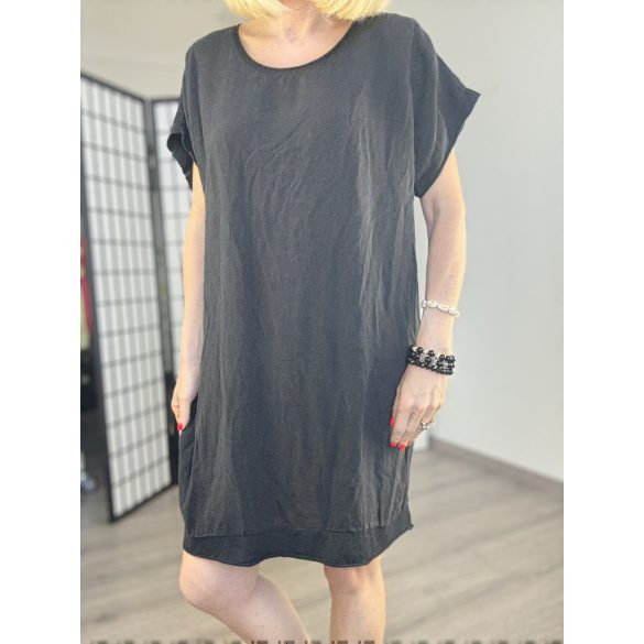 Vibe pamut viszkóz basic tunika 23118 - fekete