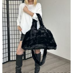 Bear szőrmetáska - fekete