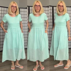 Freya környakú pamut ruha 26508 - menta