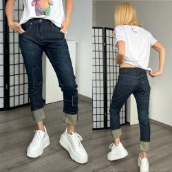 S-Woman nem elasztikus farmer SW1606 - sötétkék