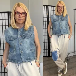 Wendy Trendy farmer mellény 236032b - farmerkék