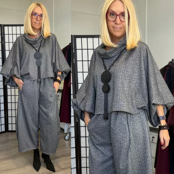 Lux Luna ballon nadrág denevér ujjú felsővel 53376-53508-szürke