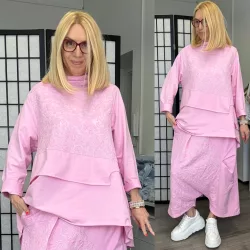 Vintage pamut tunika 3271-rózsaszín