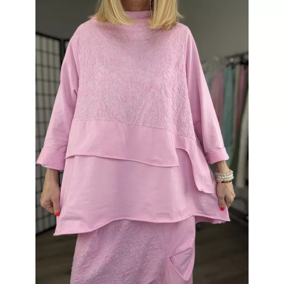 Vintage pamut tunika 3271-rózsaszín