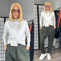   Minority heart állónyakú vékonykötött felső 85959 - törtfehér