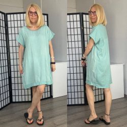 Vibe pamut viszkóz basic tunika 23118 - mentazöld