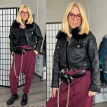 Vopse szőrmegalléros bélelt dzseki V6223 - fekete