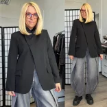 Giorgia átlós gombos blézer 26128-fekete