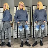 S Woman elasztikus farmer SW1208-szürke