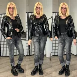 Glamour lakk blézer 19107 -fekete