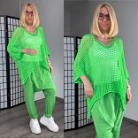 Ariel vékonyhorgolt felső  -neon zöld