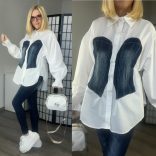 Perfect farmerbetétes ing C53120-fehér