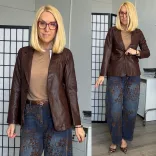 Sweet Miss bőrhatású blézer J172818-barna
