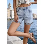 S Woman szegecses short SW1841 - világoskék