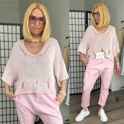 Daniella kötött felső 72794-rózsaszín