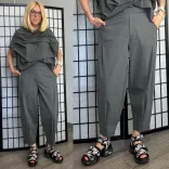 Wendy Trendy alján szűkülő elegáns nadrág 791702-szürke