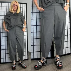   Wendy Trendy alján szűkülő elegáns nadrág 791702-szürke