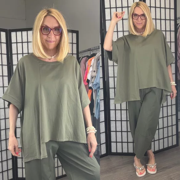 Diandra oversize pamut tunika26091-khaki