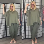 Diandra oversize pamut tunika26091-khaki