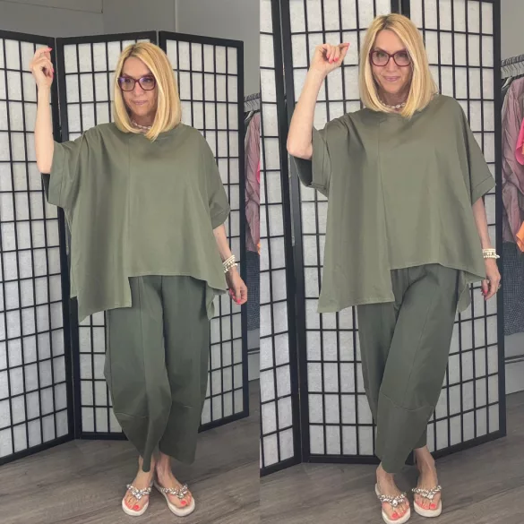 Diandra oversize pamut tunika26091-khaki