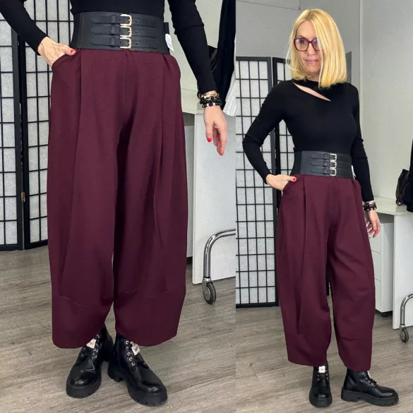 Lux Luna gumis derekú buggyos nadrág 51505-bordó