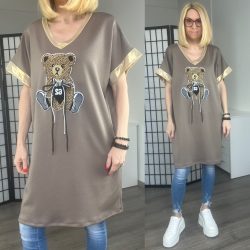 Teddy viszkóz tunika61901-barna