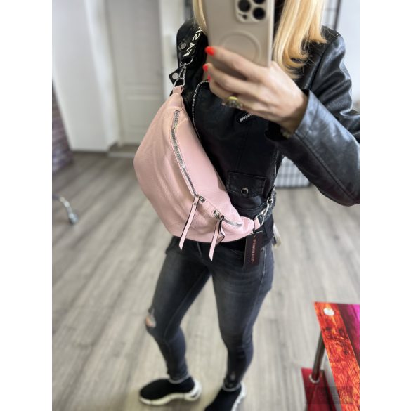FB Fashion Bag két cipzáros nagy övtáska V6266-rózsaszín