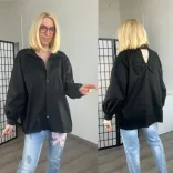 Brigi hátán masnis ing13006-fekete