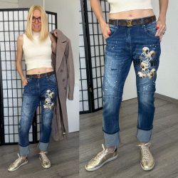 S-Woman Mickey enyhén elasztikus farmer SW1704 -kék