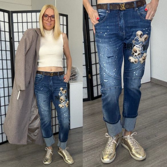 S-Woman Mickey enyhén elasztikus farmer SW1704 -kék