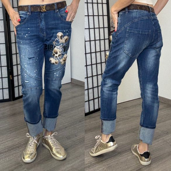 S-Woman Mickey enyhén elasztikus farmer SW1704 -kék